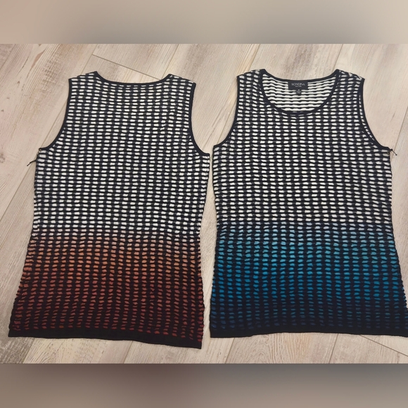 Rondina Red & Black Gradient Tank Top with Geometric Pattern- Great For Summer - Picture 4 of 7